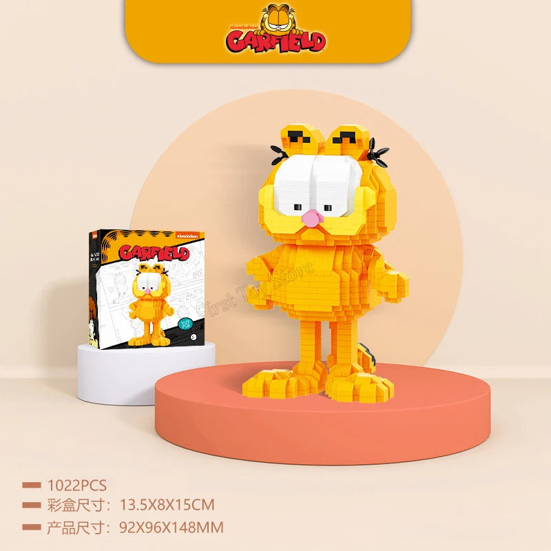 Out of print BALODY Garfield Mini Blocks SpongeBob Smurfs Figures Collection Building Toy DIY Bricks for Kids Present Toy Gift