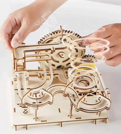 3D Wooden Mechanical Ball Bearing Track Puzzle - DIY Assembly STEM Educational Building Kit Birthday Gift For Kids Adults