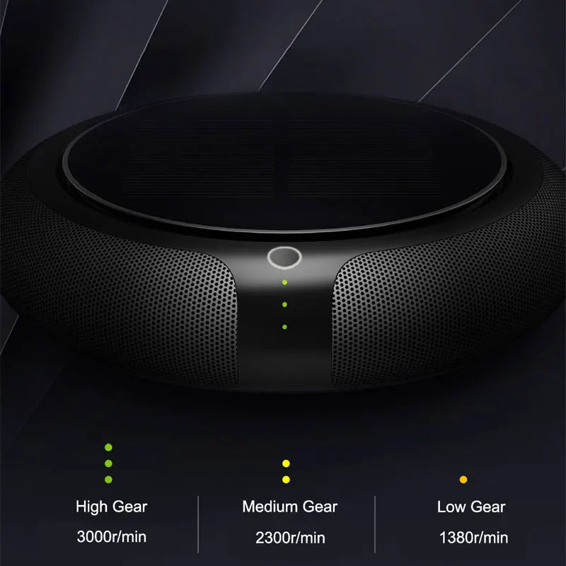 Solar Powered Car Air Purifier with Aromatherapy 3-Speed Regulation Three-Layer Filter System Odor & Formaldehyde Remover
