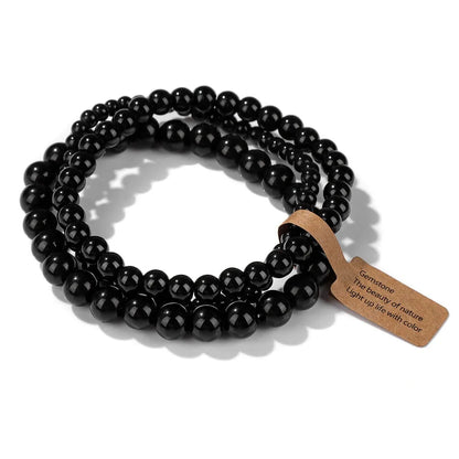 3 Pcs/set Healing Crystal Bracelets for Women 4 6 8mm Natural Stone Beaded Stretch Bracelet Amethyst Indian Agates Jewelry Gifts