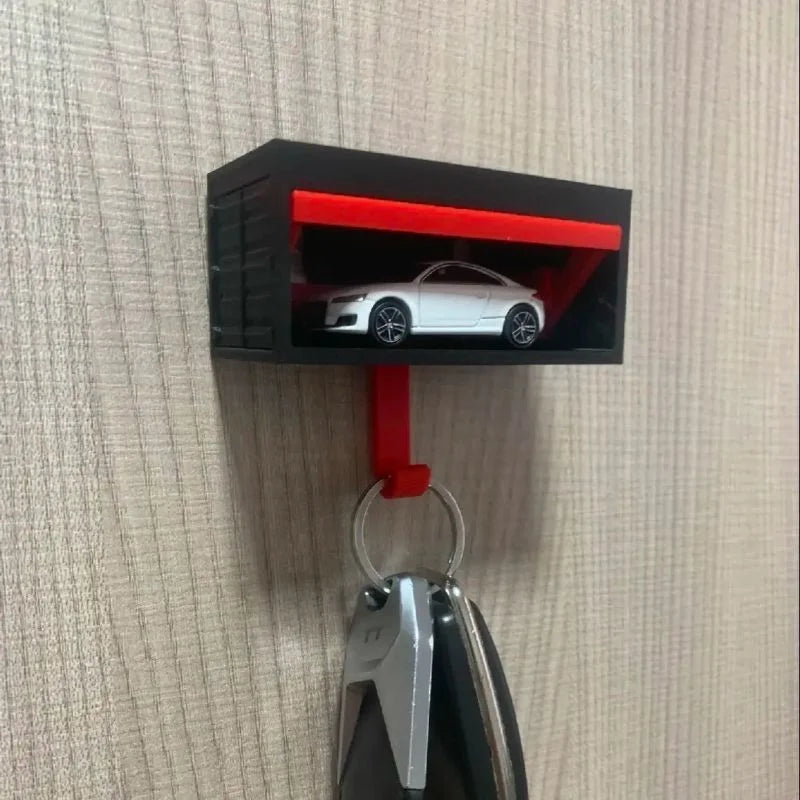 Creative Storage Rack Car Garage Key Holder With Opening Door Wall Mount Key Rack Multifunctional Easy Installation Car Key Hook