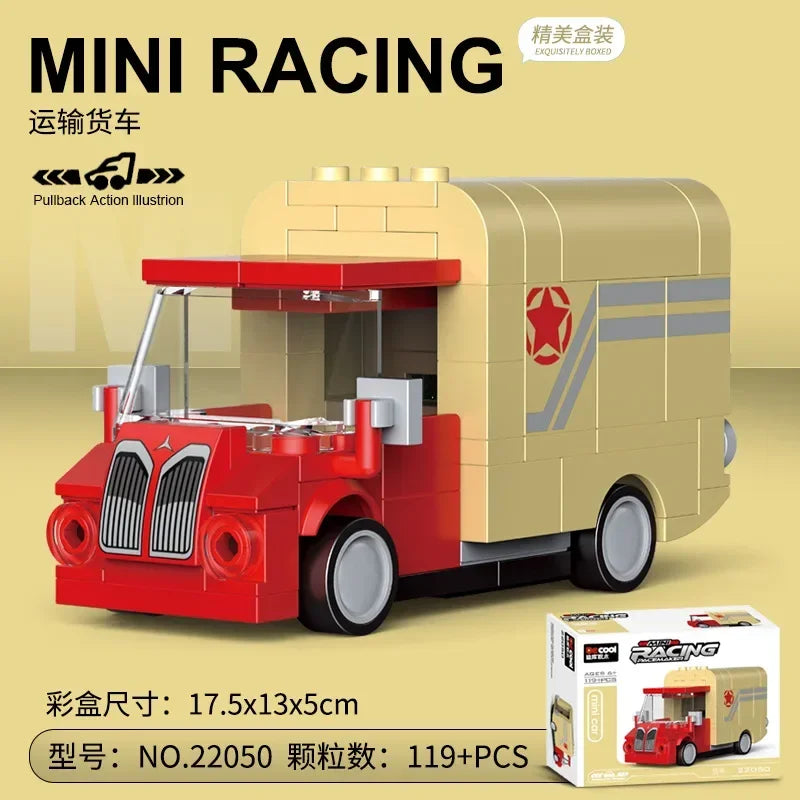 Racing Car Bus Engineering Vehicle Ambulance Pull Back Model Building Blocks Brick Toys Children Boys Compatible With Lego