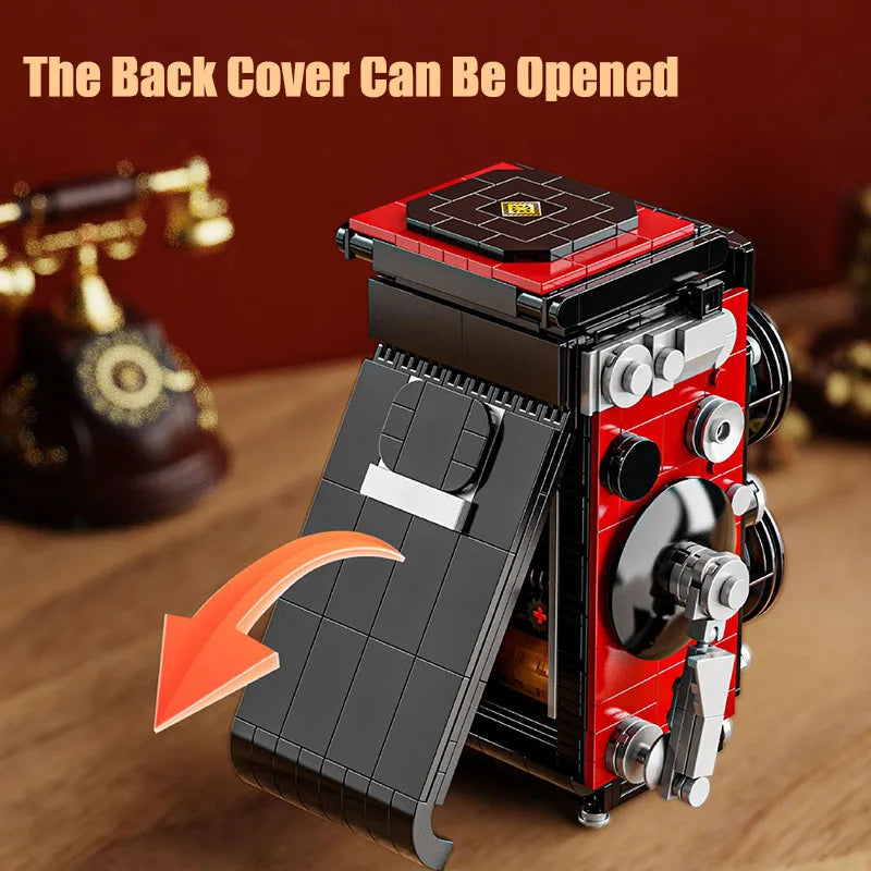 City Series MOC Classic Pendulum Clock Retro Camera Building Blocks DIY Assemble Vintage Camera Bricks Toys For Children Gifts