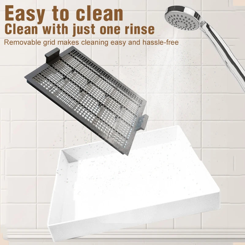 Flat Dog Potty Tray for Small & Medium-Sized Dogs - Pee Pad Fixation Flushable Anti-Stepping MessMess Easy Clean