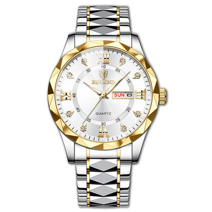 Male Mens Quartz Watches Top Brand Luxury Business Waterproof Luminous Large Dial Men Wristwatches Sports Stainless Steel Watch