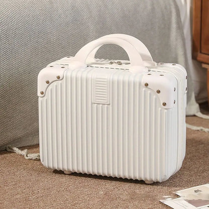 Hot Cosmetic Box 14 inch Mini Travel Suitcase Cosmetic Box Hand Luggage Organizer Makeup Case Small Password Box Boarding Case