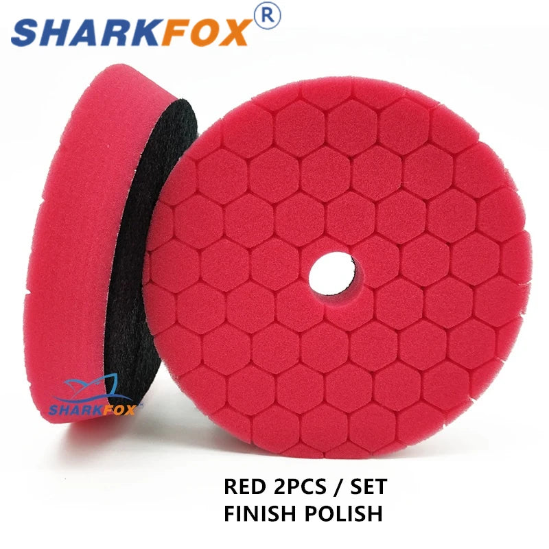 Sharkfox Polishing Pads 5/6 Inch Germany Foam Buff Sponge Pads Auto Car Buffing Pad Set for DA/RO Polisher Buffer Tools