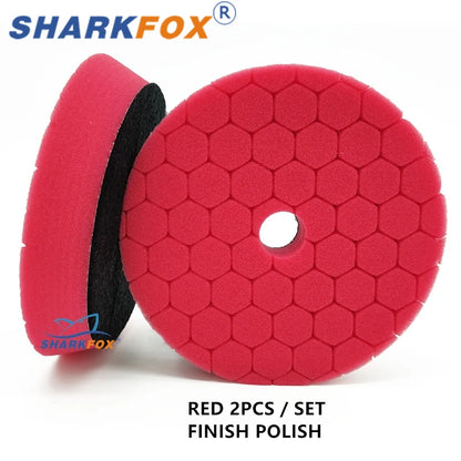 Sharkfox Polishing Pads 5/6 Inch Germany Foam Buff Sponge Pads Auto Car Buffing Pad Set for DA/RO Polisher Buffer Tools