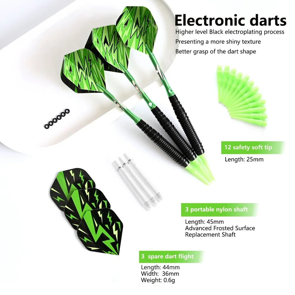 Soft Tipped Darts Professional Indoor Plastic Tip Darts Set for Electronic Dartboard Games Plastic Storage Box 3pcs