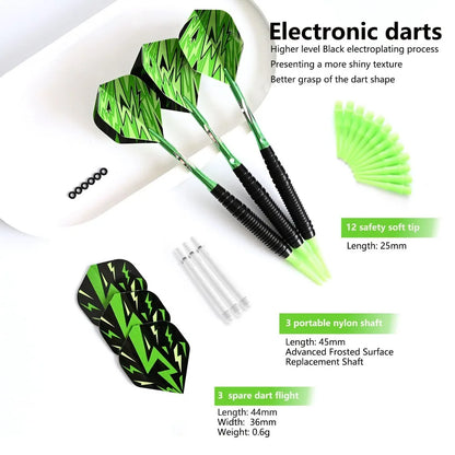 Soft Tipped Darts Professional Indoor Plastic Tip Darts Set for Electronic Dartboard Games Plastic Storage Box 3pcs