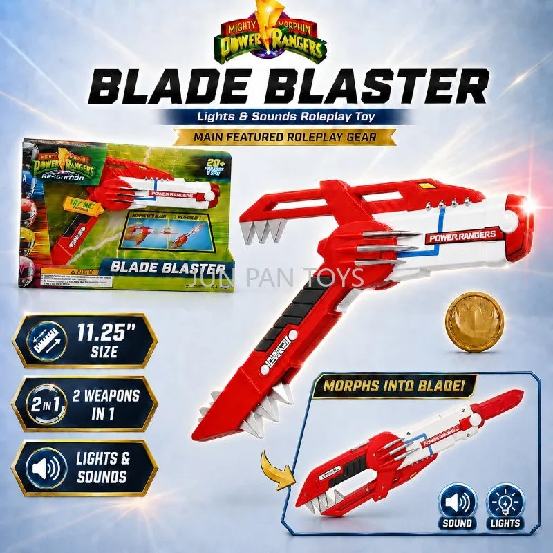 Original Mighty Morphin Power Rangers Re-Ignition Saba Saber Mask Coin Blade Blaster Dragon Knife Sound Effects Kid Roleplay Toy