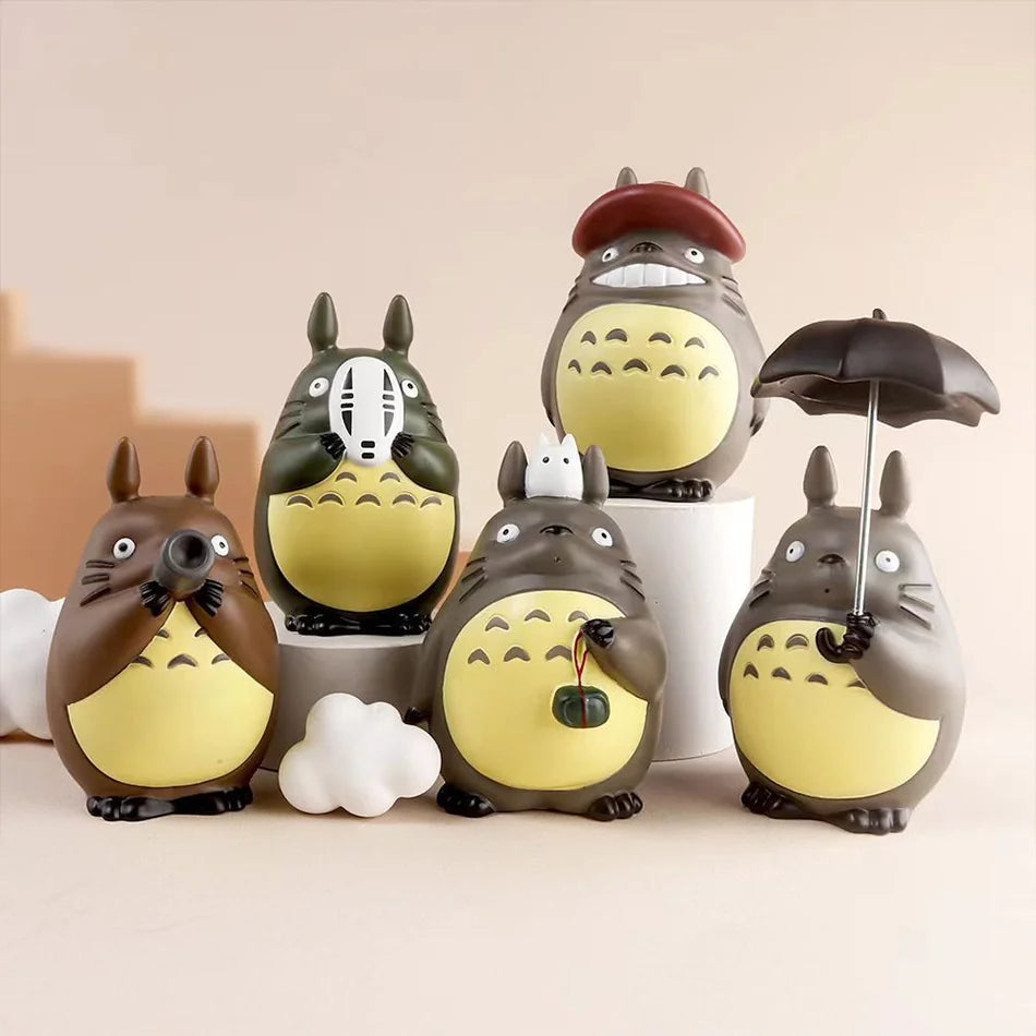 New Hot Anime Cartoon Totoro Peripheral 5pcs/set Trendy Figurine Office Desk Bedroom Bedside Table Decor Students Birthday Gifts