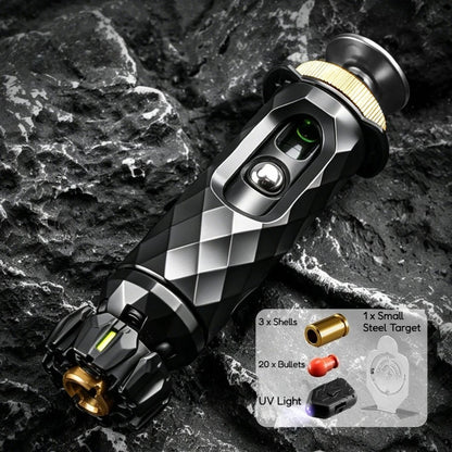 Alloy Launcher Shell-Ejecting Toy Gun Set Portable Stress Relief Sensory Fidget Toy Finger Spinning Top Desk Gadget Boys Gift