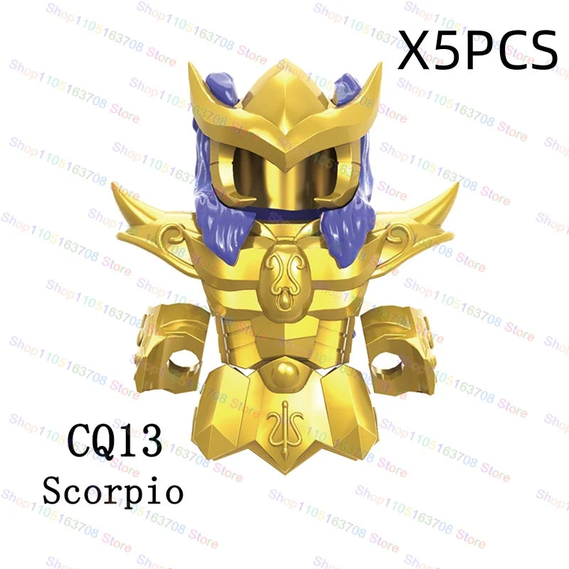 Saint Seiya Japanese Anime Cartoon Bricks Dolls Aiolia Aiolos Model Toys Building Blocks Figures Assembly Toys Gifts CQ11-22