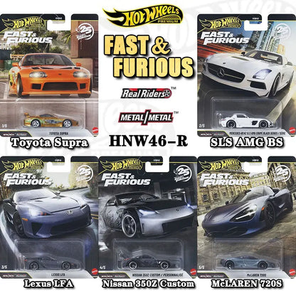 Hot Wheels Fast & Furious Toyota Supra SLS AMG Lexus LFA Nissan 350Z Custom McLaren 720S Premium Alloy Collectible Toy Car Model