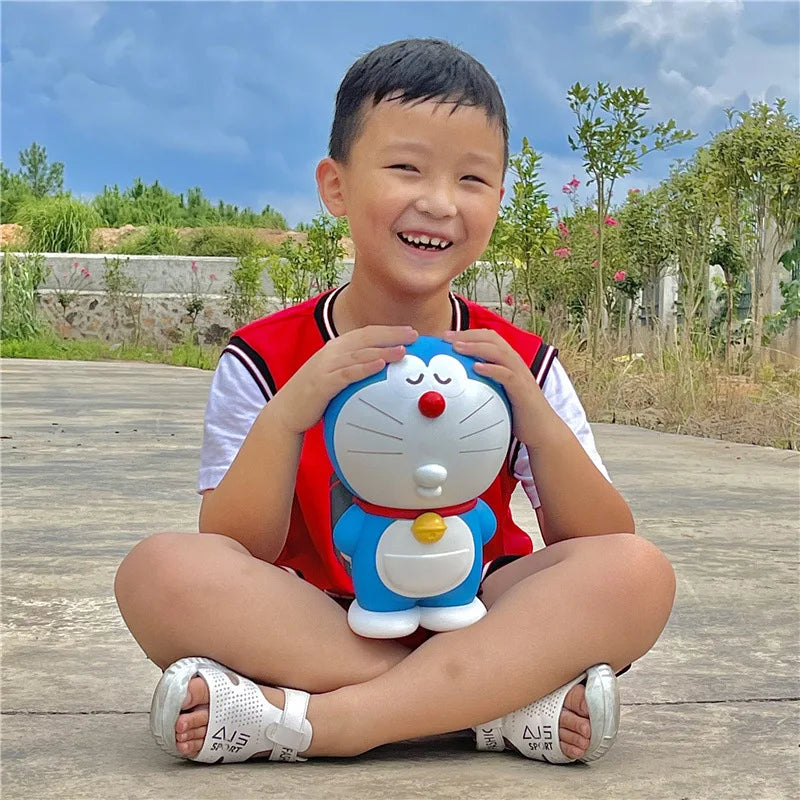 Large Size Doraemon Action Figures Toys Anime Kawaii Piggy Bank Ornament Figurines Decor Pvc Model Toy Statue Kid Birthday Gifts