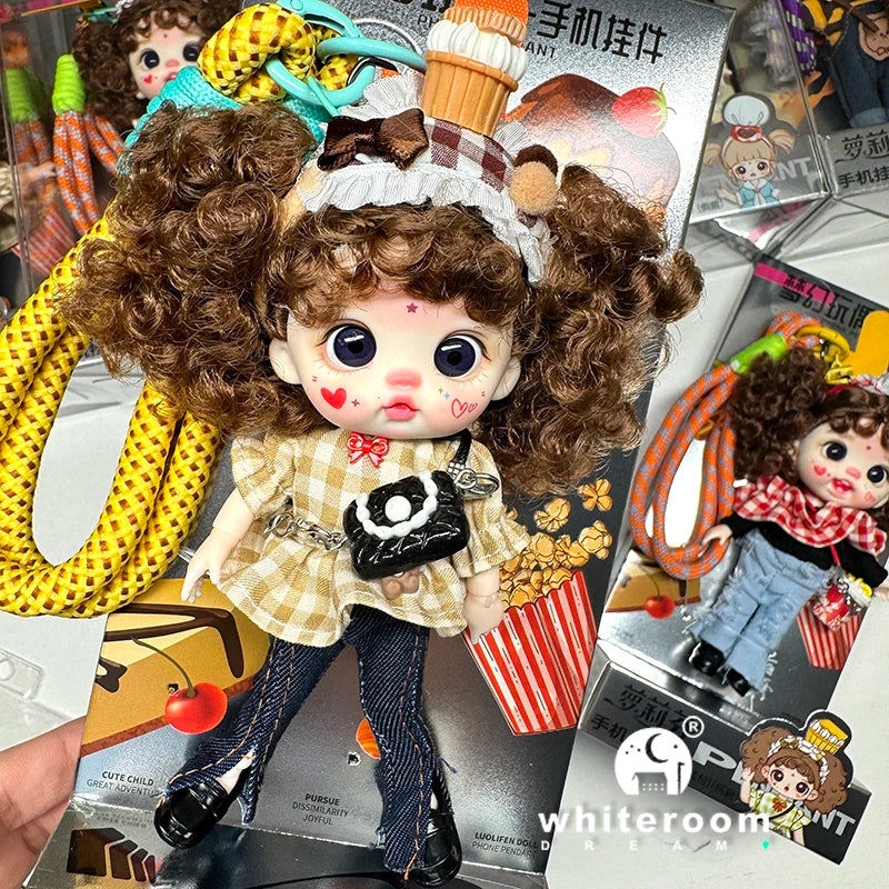 Mini Doll Dolls for girls Labbu doll pocket blyth Boy girl Doll Barbi cry Baby Rainbow Ball jointed doll Mobile phone Decoration