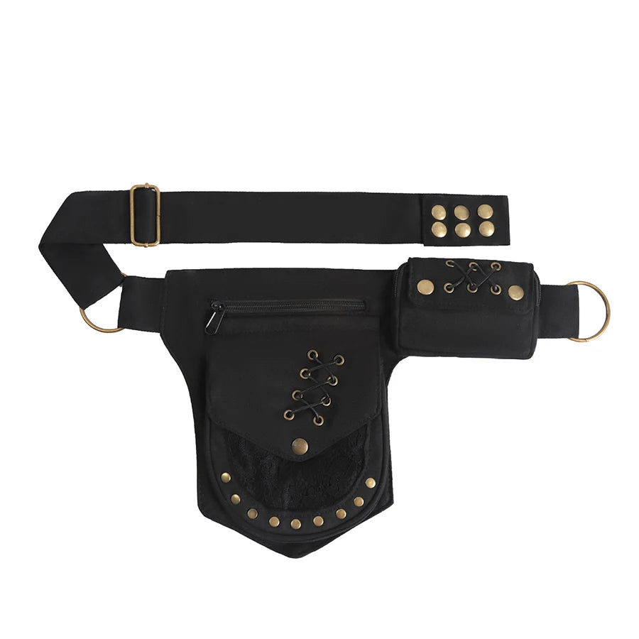 Fashion Cotton Belt Waist Packs Multi-functional Adjustable Strap Phone Pouch Travel Vintage Crossbody Bag Outdoor