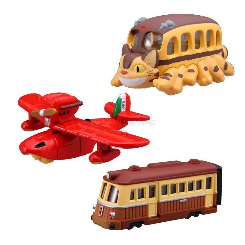 Original TAKARA TOMY TOMICA Studio Ghibli Spirited Away Figure Totoro Catbus Kaiba Tram Cartoon Car Model Collectible Toy Gift