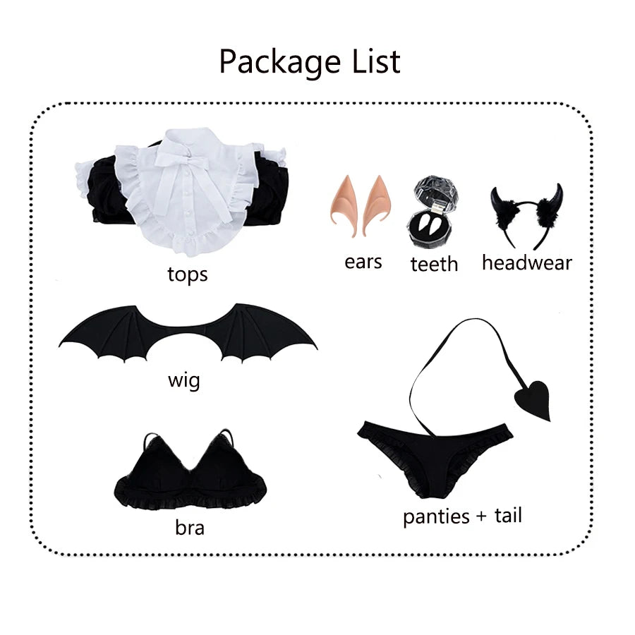 Anime My Dress Up Darling Cosplay Costume Marin Kitagawa Rizu Kyun Little Devil Cosplay Cute Sexy Uniform Wig Halloween Costume