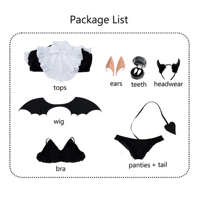 Anime My Dress Up Darling Cosplay Costume Marin Kitagawa Rizu Kyun Little Devil Cosplay Cute Sexy Uniform Wig Halloween Costume