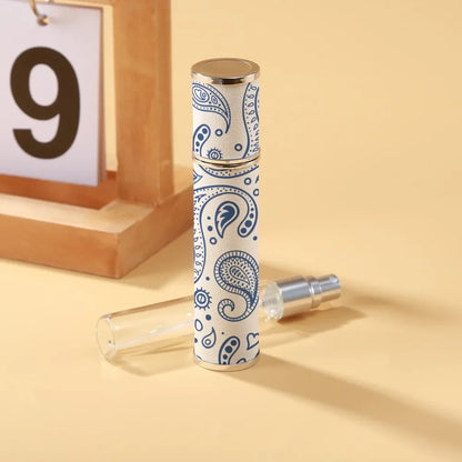 10ml Mini Perfume Bottle PU Leather Essential Oil Alcohol Spray Rotating Bottle Refillable Spray Atomizer Bottle