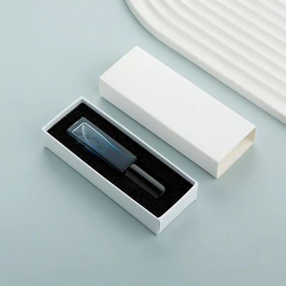 10PCS 10ml Blue Gradient Perfume Bottle Square Glass Spray Bottle with Box Travel Portable Sample Fragrance Atomizer