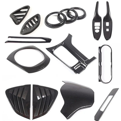 For Mazda MX-5 MX5 ND 2016-2024 ABS Carbon Fibre Interior Kit Dashboard Console Gear Shift Panel Cover Trim Stickers