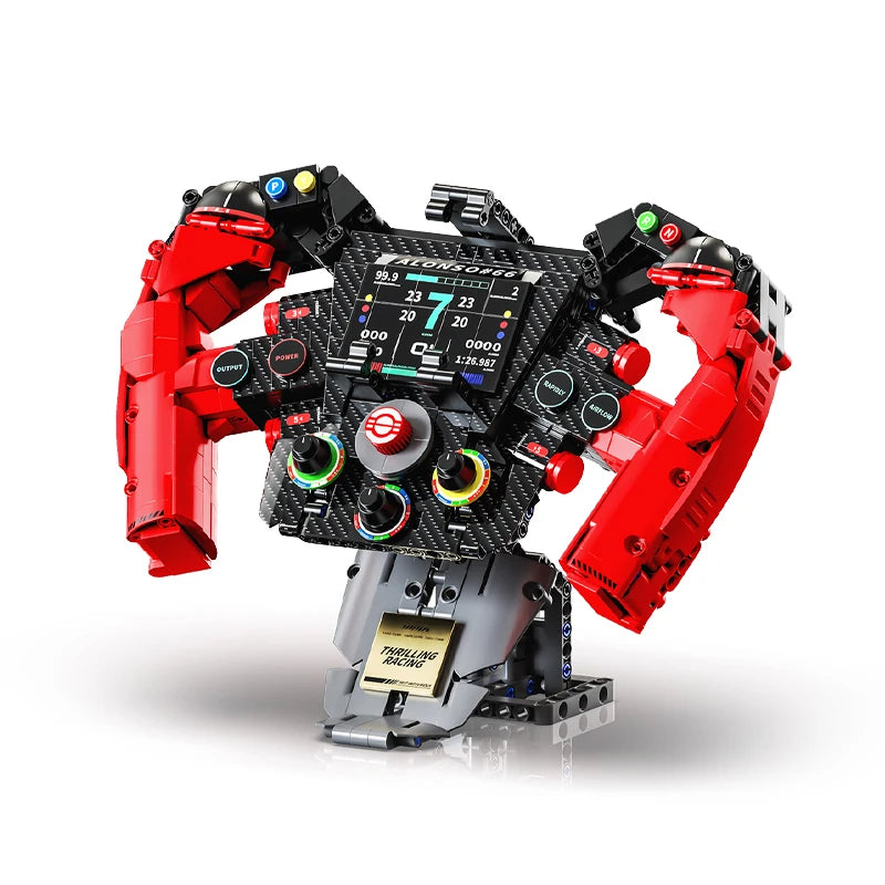 971Pcs Formula Racing Vehicle Steering Wheel MOC Blocks Super Car Model Building Toys Gifts for Adult Technical Bricks Sets