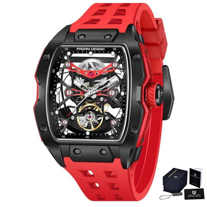 PAGANI DESIGN 42MM Hollow Skeleton Men Mechanical Watches Luxury Sapphire Glass Automatic Watch 50M Waterproof Watch For Men
