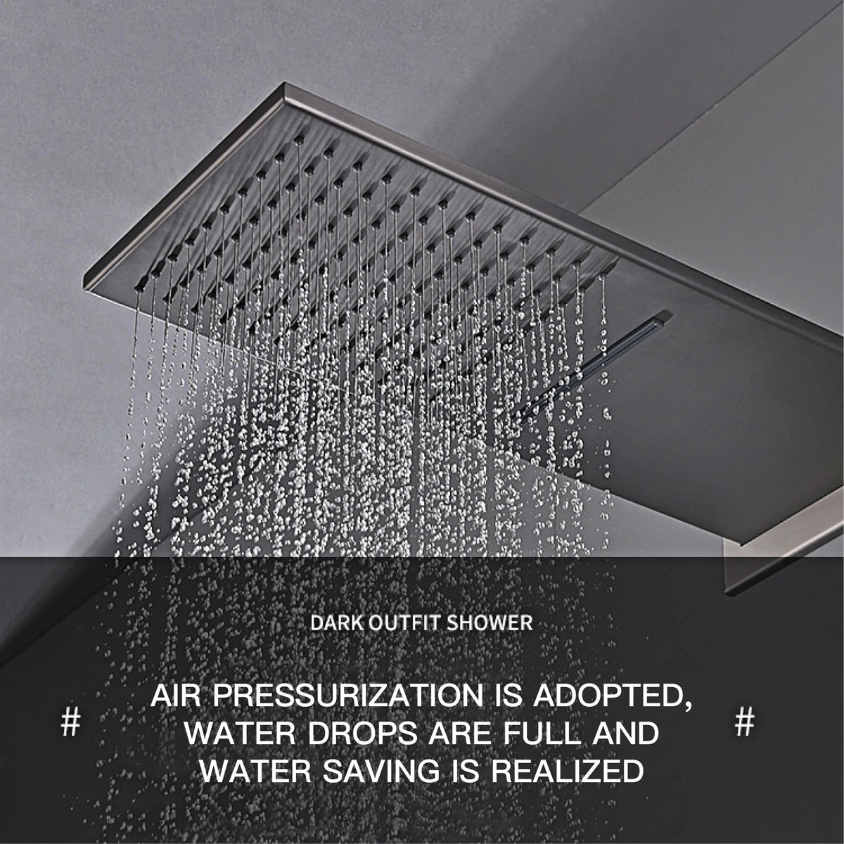 Luxury Gun Grey Brass Wall Mounted Constant Temperature Shower System Embedded Cold and Hot Water 4-Function Bathroom Mixer