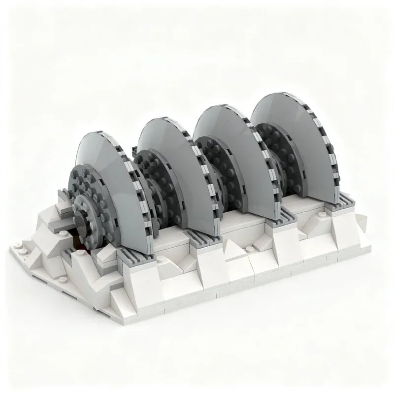 NEW 284PCS Star Battle Movie Scene MOC Hoth 4 Tier Main Power Generator Model DIY Creative Display Assembly Building Blocks Gift