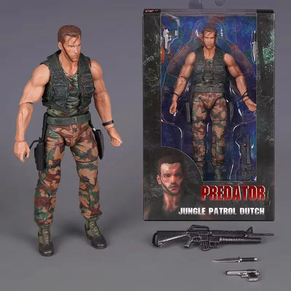 Brand-New Predator Jungle Extraction Dutch Action Figure Schwarzenegger Figurine Statue Model Desktop Decoration Toy Gift