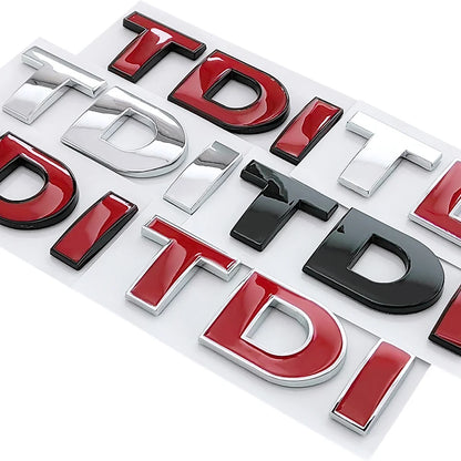 3D ABS Black Red Logo TDI Emblem Letters Decal Car Rear Trunk Badge TDI Sticker for VW Accessories