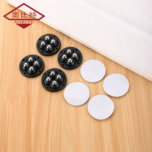 4Pcs Furniture Casters Wheels Heavy Duty Ball Pulley Self Adhesive Stainless Steel 360° Rotation Universal Wheel Load 20/200Kg