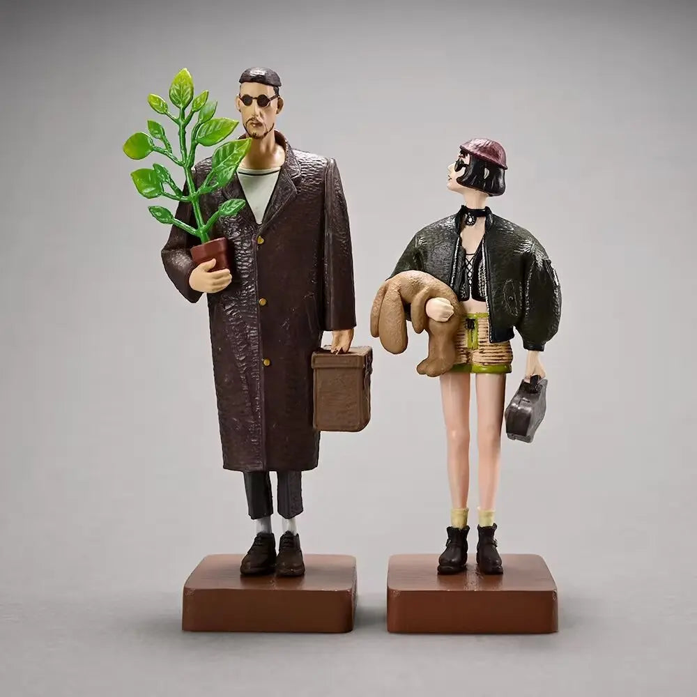 New Leon And Mathilda 1 Set Statue Trendy Killer Doll Movie The Professional Action Figures Model Toys Scene Decoration Gifts