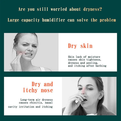 2000ML Large Capacity USB Air Humidifier With Double Spray Port Essential Oil Aromatherapy Cool Mist Maker For Home Office