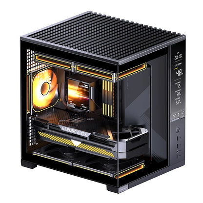 Jonsbo D34 Desktop MATX Mini-ITX Seaview Room PC Case Hardware Monitoring Digital Screen Gaming Chassis Support 280 Water-cooled