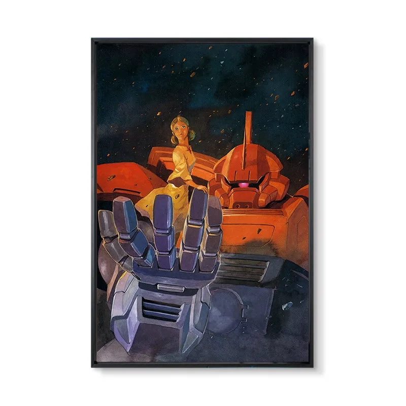 Gundam UC 0079 Frameless Canvas Print  Amuro RX-78 Poster Merchandise - Decorative Wall Art for Bedroom and Headboard