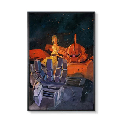 Gundam UC 0079 Frameless Canvas Print  Amuro RX-78 Poster Merchandise - Decorative Wall Art for Bedroom and Headboard