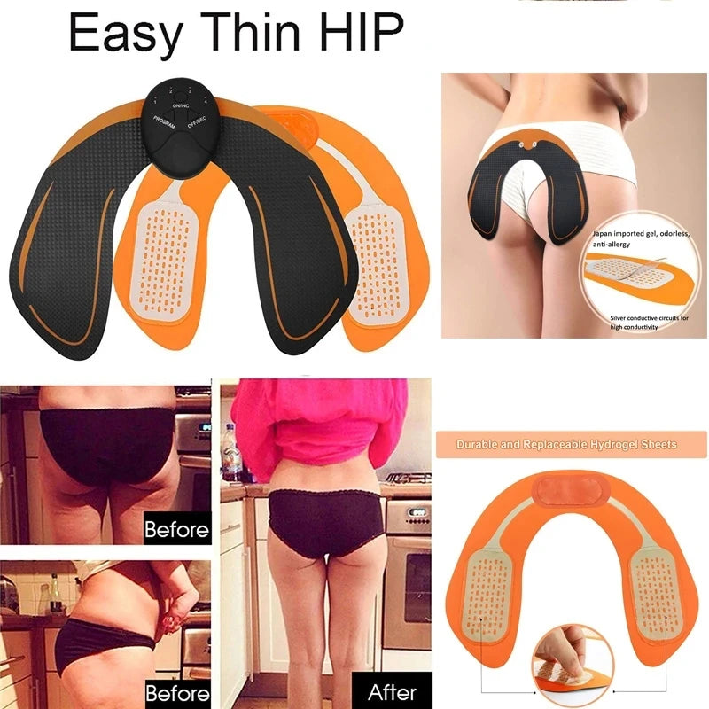 EMS Muscle Stimulation Electric Hip Trainer Abdominal Exerciser Toning Fitness Training Weight Loss Home Gym Workout Equiment