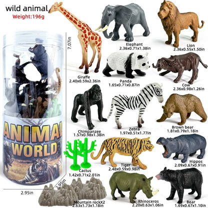 Miniature Lion Shark Horse Dinosaur Animals Model Set Action Figures Figurine Zoo Cute Education Kids Puzzle Toy Birthday Gift
