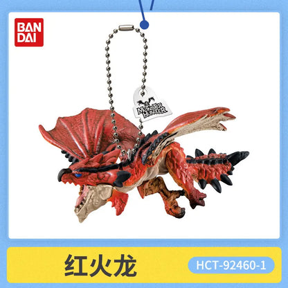 Bandai Capcom Monster Hunter Rathalos Pvc Figure Keychain Backpack Bag Pendant Collectible Hanging Charm For Adult Collectors