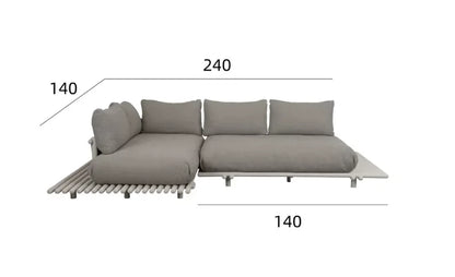Weather Luxury Teak Frame PE Rattan Waterproof Sofa Set Outdoor Furniture Perfect For Garden Patio Poolside Beach Hotel