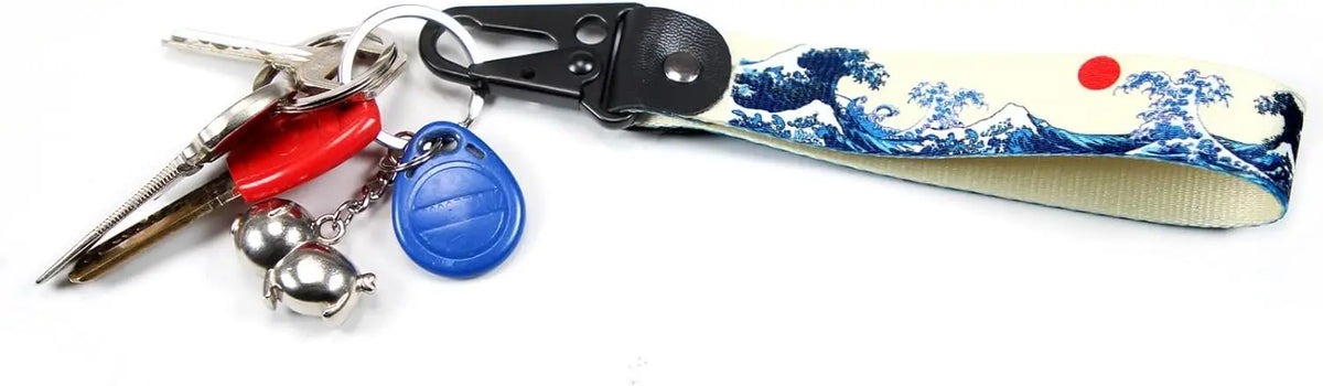 JDM Keychain, Car Motorcycle Key Chains Jet Key Tag for JDM Cars, Bikes, Scooter, ATV, UTV [Wave]