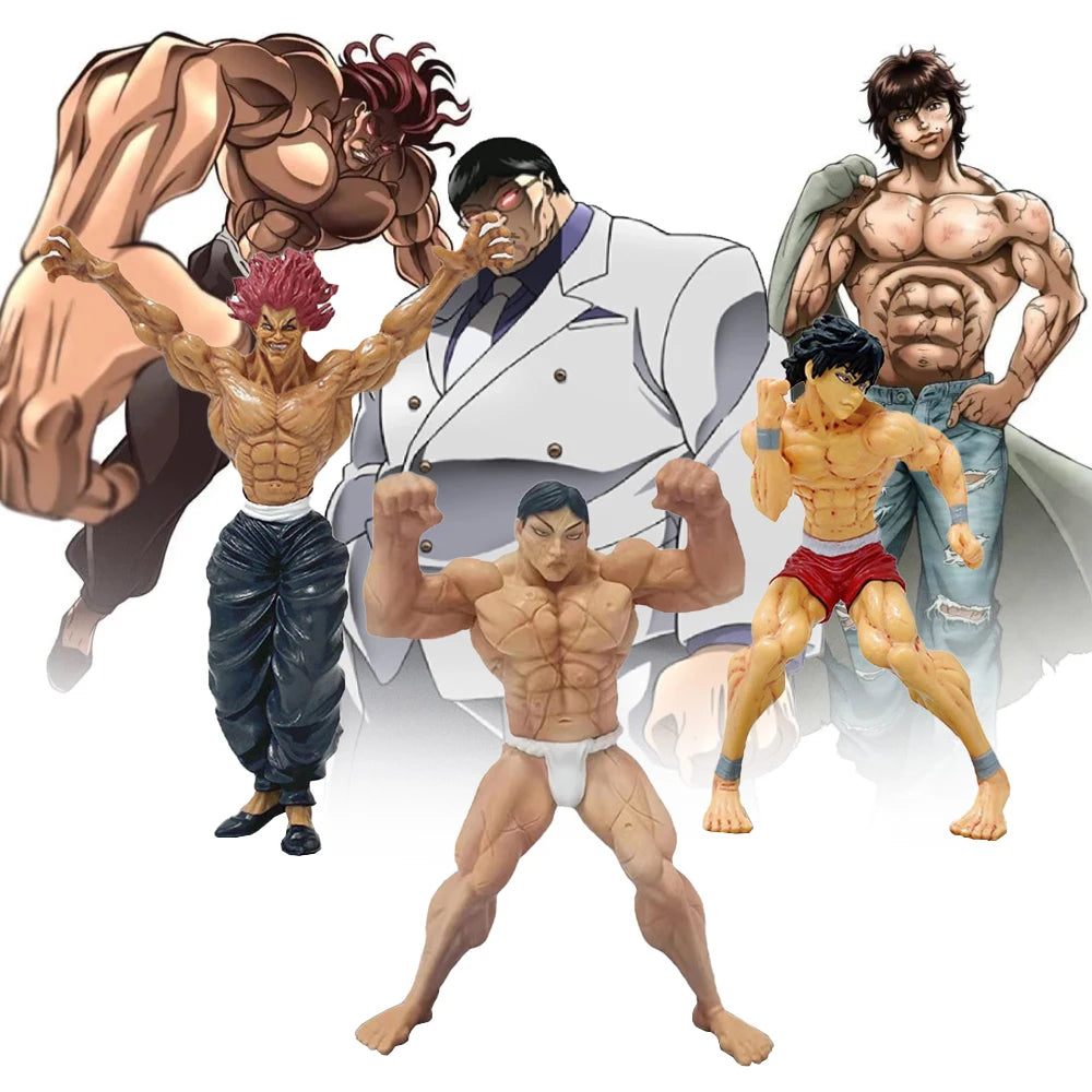 Anime Figure Hanma Baki Hanma Yujiro Hanayama Kaoru Figure Hanma Baki Fighting Action Figures Doll PVC Model Statue Gift 15-22cm