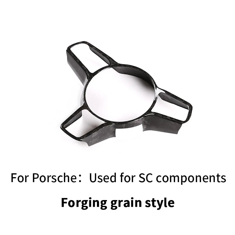For Porsche Panamera Cayenne Macan 911 718 918 2014-2024 Real Carbon Fiber Car Steering Wheel Decorative Frame  Auto Accessories
