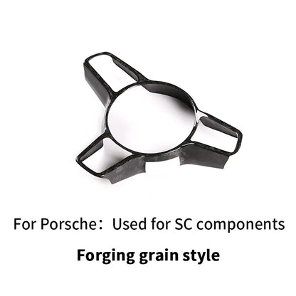For Porsche Panamera Cayenne Macan 911 718 918 2014-2024 Real Carbon Fiber Car Steering Wheel Decorative Frame  Auto Accessories