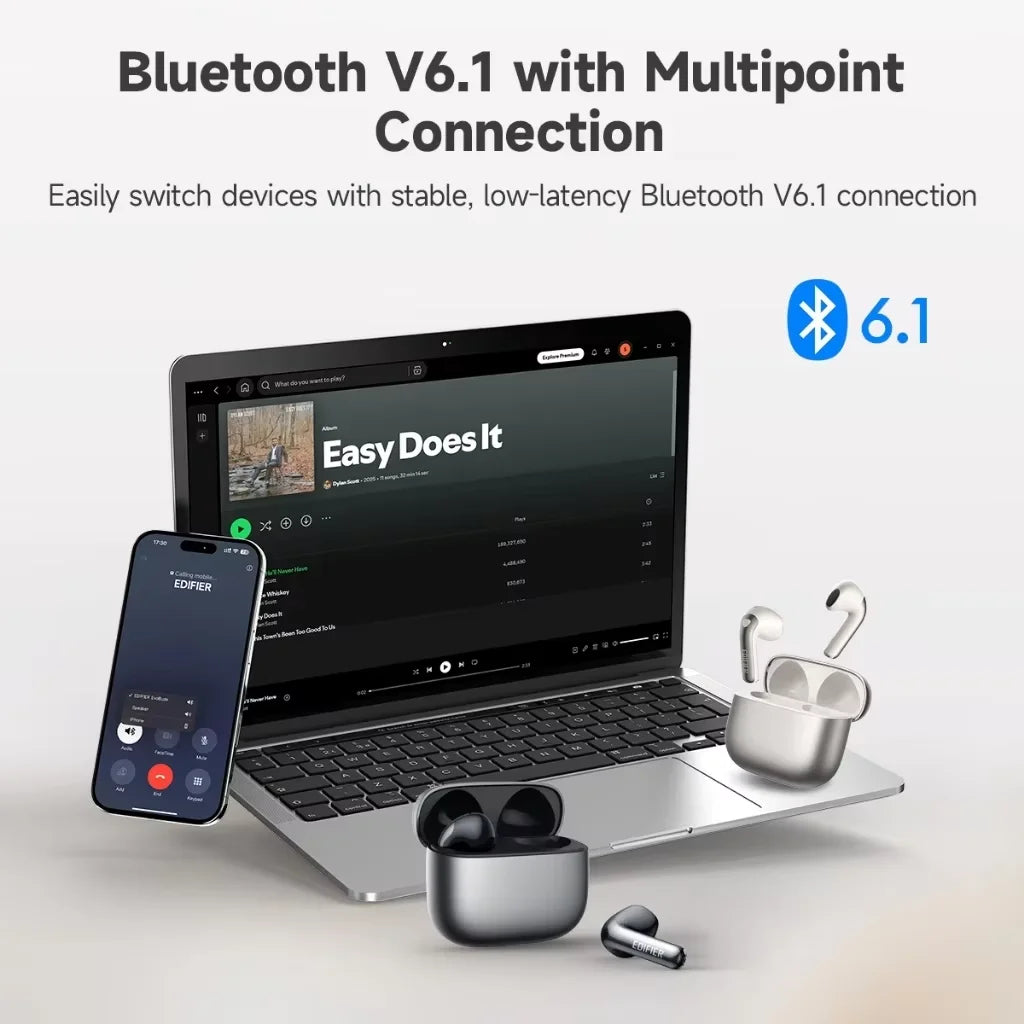 Edifier Evobuds True Wireless Earbuds Bluetooth Earphone with AI Voice Bluetooth 6.1 Hi-Res IP54 Translation Noise Cancelling