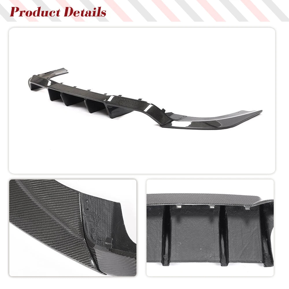 Carbon Fiber Car Rear Diffuser Lip For BMW F87 M2 M2C Competition 2016-2018 Car Rear Bumper Diffuser Lip Spoiler Splitters 3Pcs